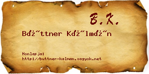 Büttner Kálmán névjegykártya